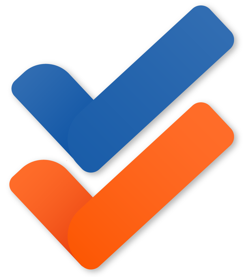 Dos marcas de verificación en colores